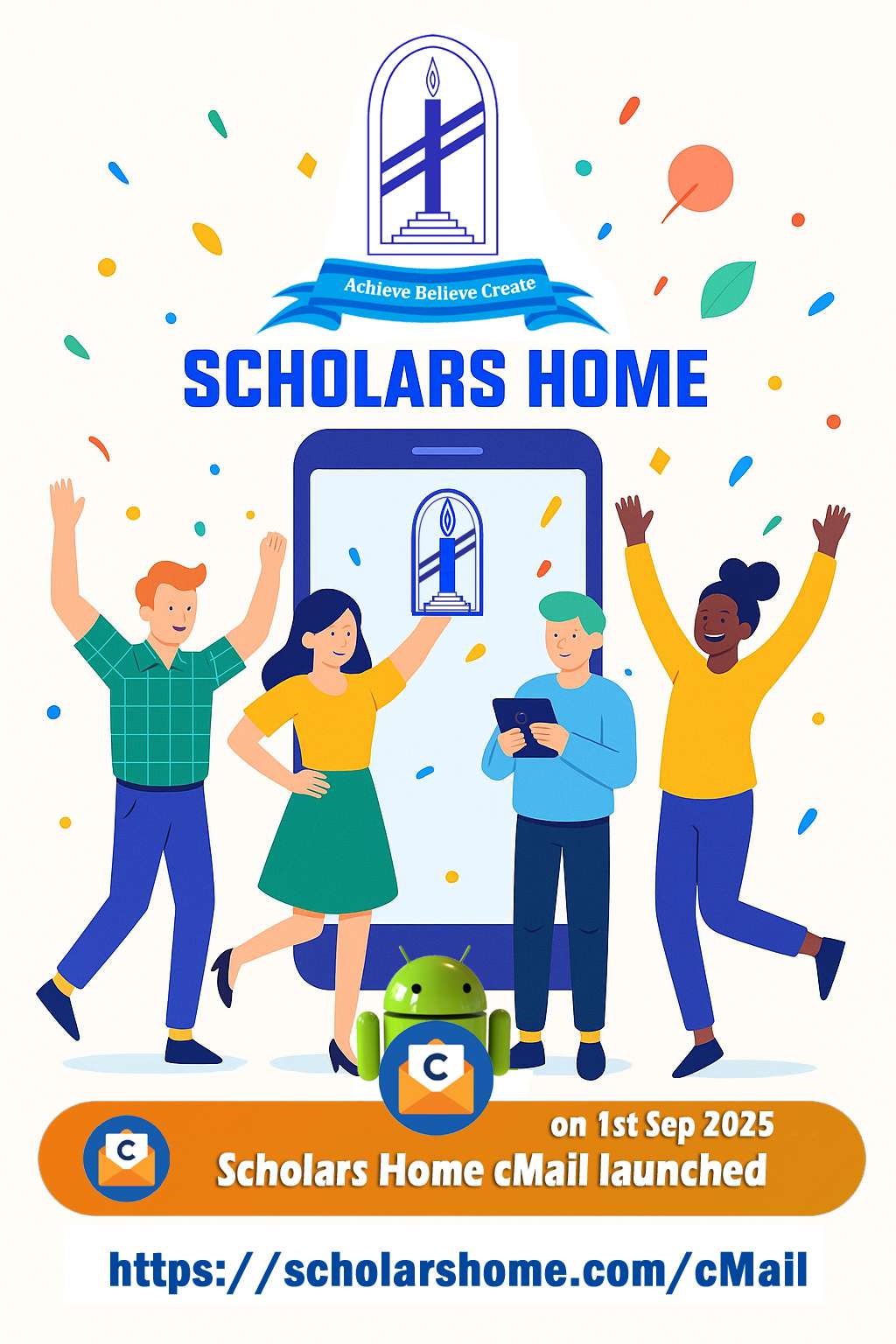 Scholars Home App Launch Poster